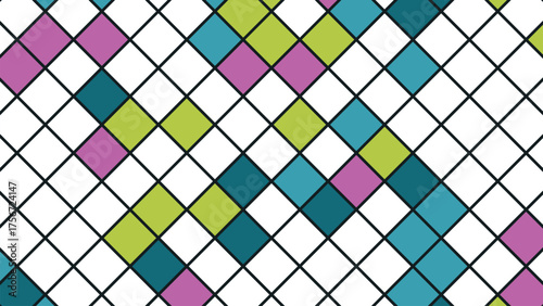 Colorful Diamond Pattern Repeating Design with Modern Geometric Style Art