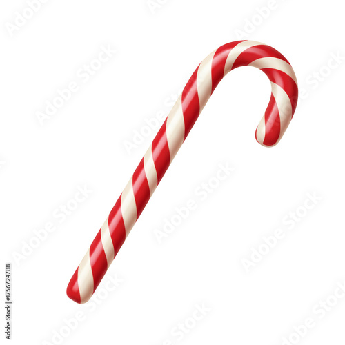 Festive candy cane delight isolated on a transparent ethereal canvas, a classic holiday treat