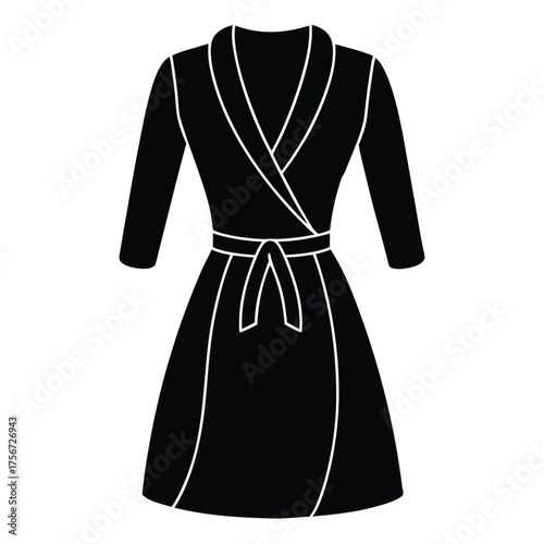 velvet wrap dress vector icon