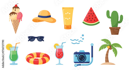 Summer vacation essentials for a fun filled beach getaway.