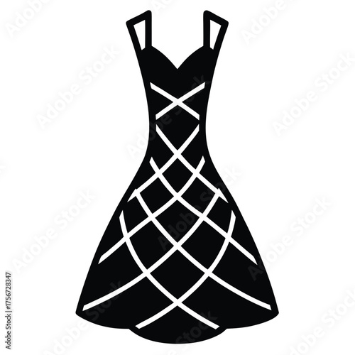 sheer mesh overlay dress vector icon