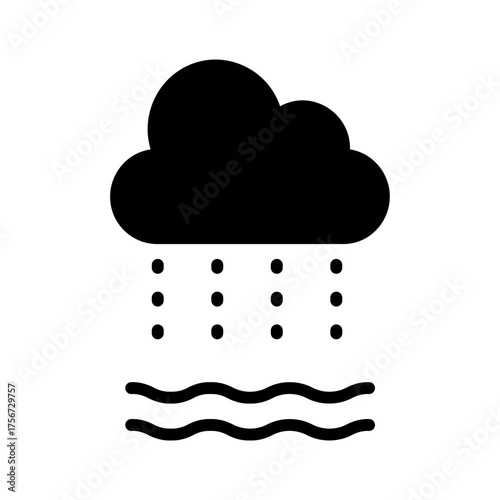 Vector solid black icon for Rain
