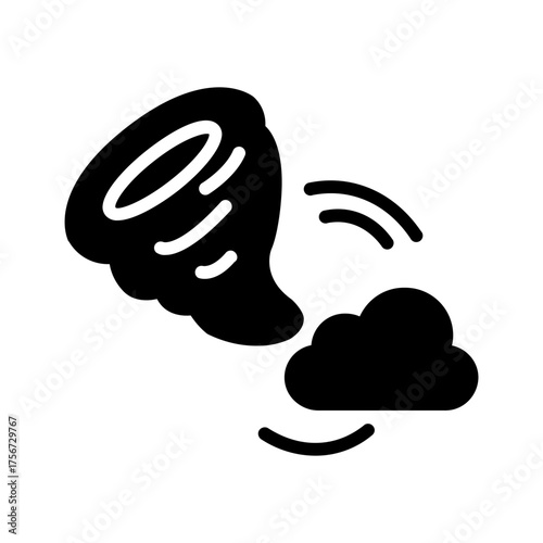 Vector solid black icon for Tornado
