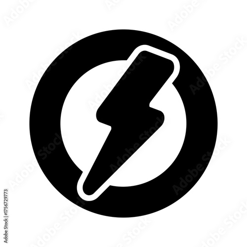 Vector solid black icon for Thunderstorm
