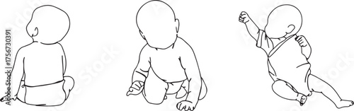 baby illustration, toddler art, childhood vector, innocence design, infant drawing, family life, kid sitting, young child sketch, baby posture, parent love