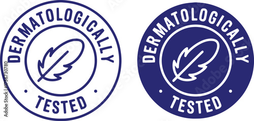 Dermatologically tested feather logo skin care product safety verified stamp seal