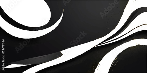 An abstract black and white background with a crescent moon and star vector illustration is a striking design element