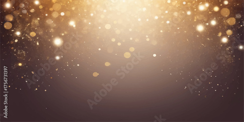 Bright, shiny golden Christmas star backgrounds with bokeh light decoration for your winter holiday design