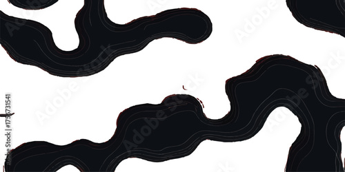 Seamless black and white vector pattern with woman hand silhouette illustration of sea water