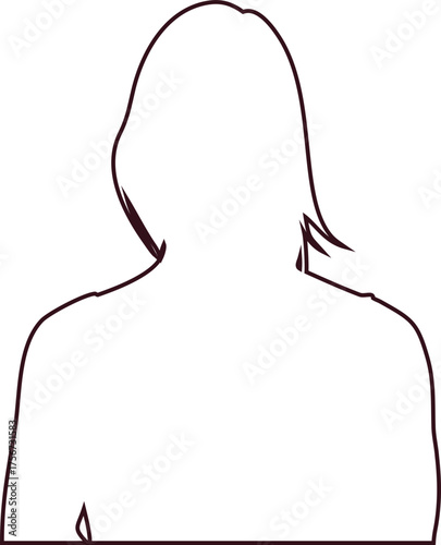 Minimalist pensive woman outline vector, great for art prints, beauty themes, and introspective visuals.
