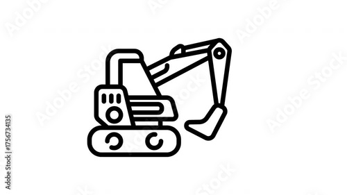 Animated Excavator Heavy Equipment