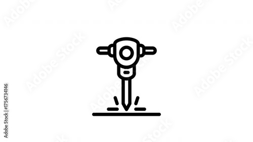 Animated Jackhammer Worker Tool