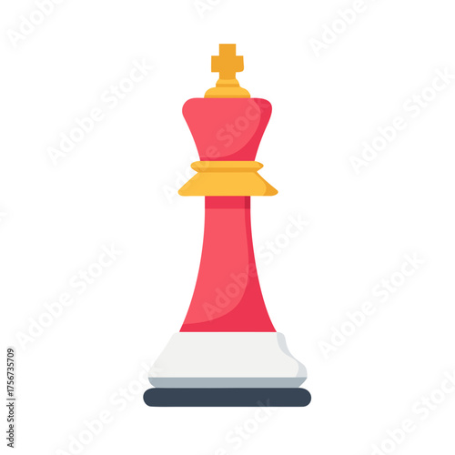 Regal Red King: A solitary red king chess piece stands as a symbol of strategy, power, and command, ready to take its place on the board