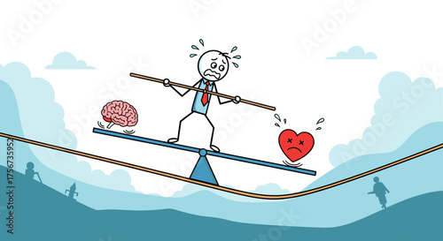 The delicate balance between logical thinking and emotional well-being.