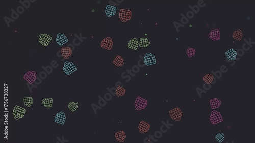 colorful mug pattern animation background
