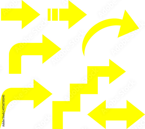 シンプルな使いやすい矢印セット＿黃