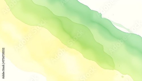 녹색에서노란색으로번지는추상수채화배경