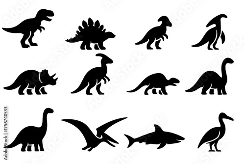 vector set of dinosaurs