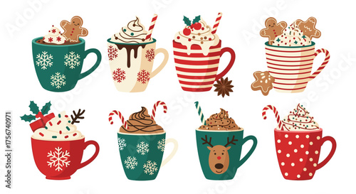 Delicious holiday themed hot cocoa drinks perfect for festive celebrations.