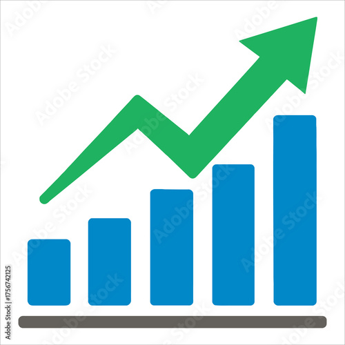 Free Download Financial Growth Chart Icon: Upward Trend, Stock Market Success, and Business Performance Vector - GFXLoad