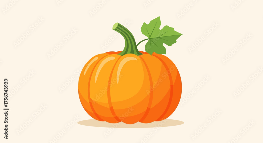 Obraz premium Flat Bright Pumpkin Vector Element for Thanksgiving
