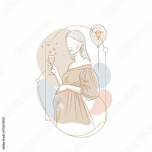 pregnant woman at gender reveal party