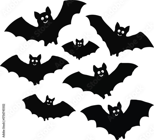 Clean black and white vector illustration of cute flying t.eps