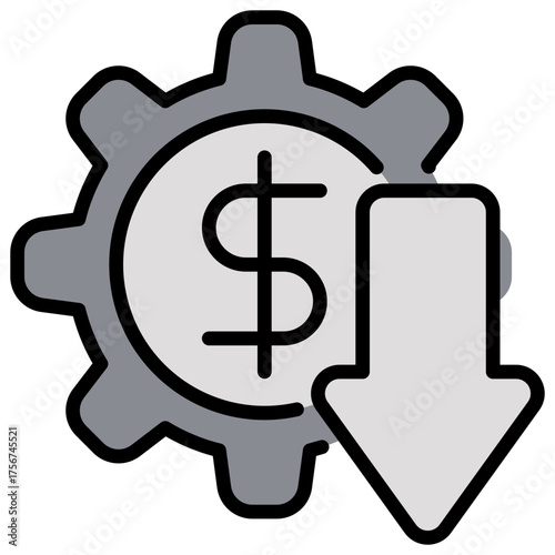 Recession Grey Icon Editable Stroke