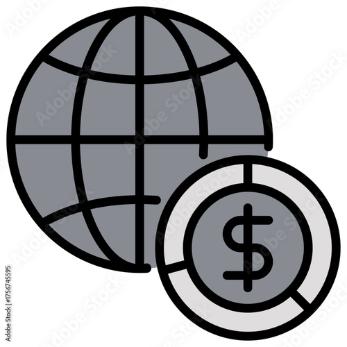 Economy Grey Icon Editable Stroke