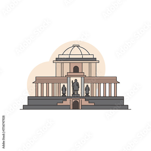 Supreme Court Illustration A Detailed Architectural Representation in Vector Art