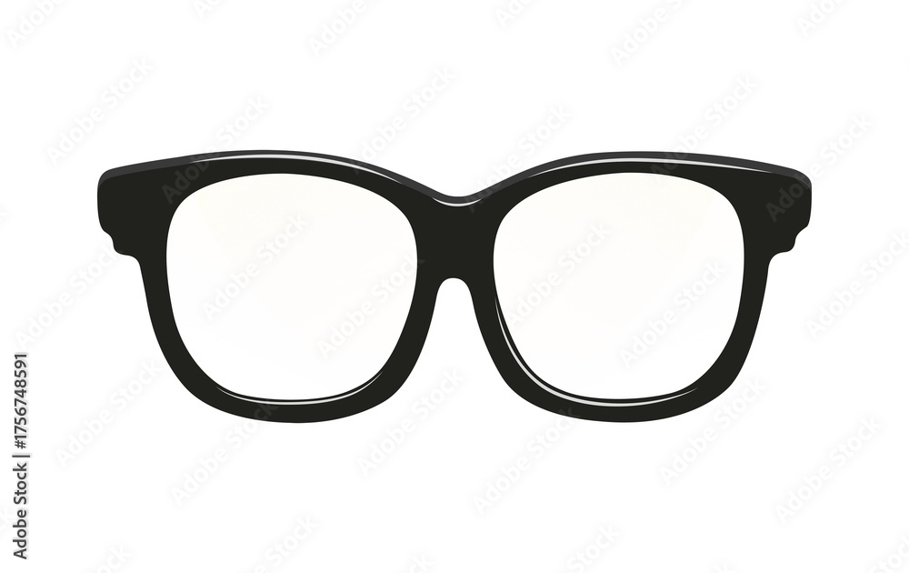 Fototapeta premium Black eyeglasses or spectacles isolated on transparent background