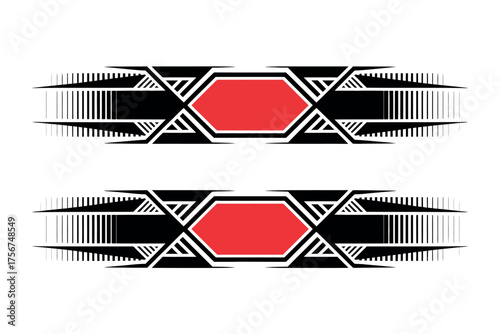 Geometric design with red center for tattoo, decoration, or creative project