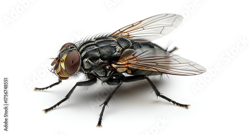 Wallpaper Mural Detailed fly insect macro on white Torontodigital.ca