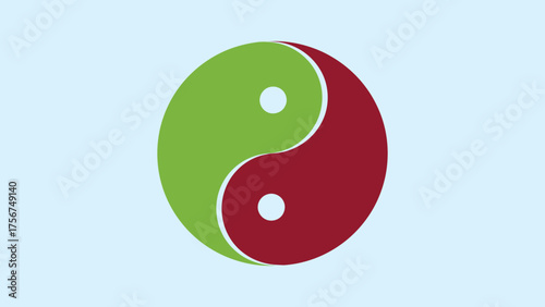 Flat vector of two crescent moons interlocked softly forming a balanced yin-yang symbol.