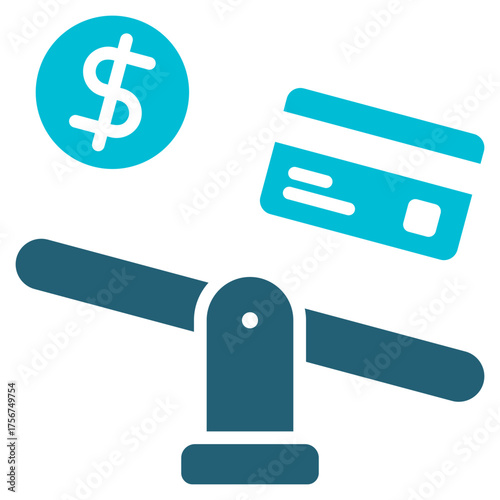 Debt Glyph Blue Icon