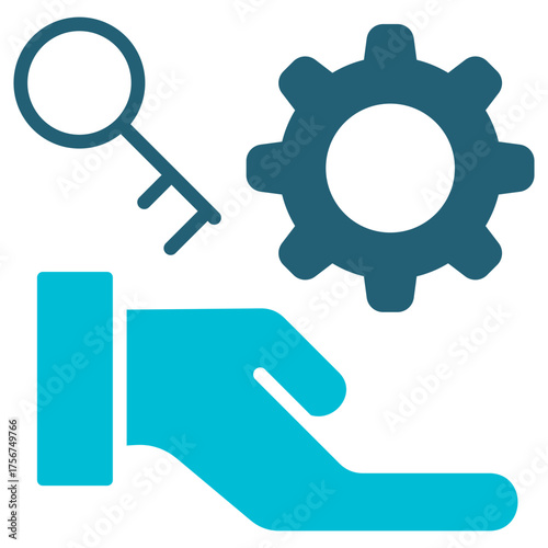 Services Glyph Blue Icon
