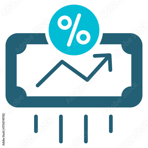 Inflation Glyph Blue Icon