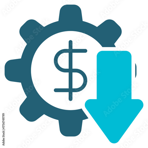 Recession Glyph Blue Icon