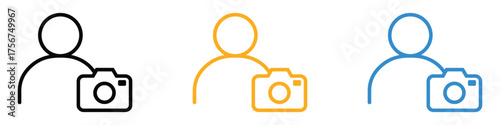 Skilled Cameraman icon vector. photography passion symbol. vector illustration.