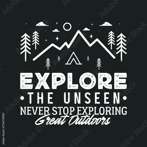 Mountain adventure vintage retro wildlife wilderness forest river pine trees wolf bear hill hiking lover campfire adventures typography great outdoors wanderlust wander graphics tshirt design