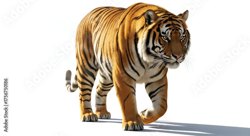 Wallpaper Mural Tiger walking on white with transparent background Torontodigital.ca