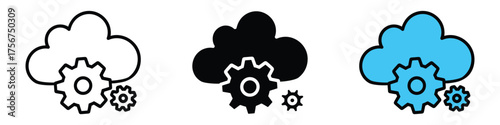 Cloud Data settings icon vector. seamless integration and efficiency in digital networks symbol. vector illustration.