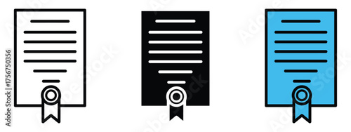 Declarations icon vector. diploma, certificate, document symbol. vector illustration.