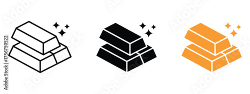 Gold bars icon vector. wealth, investment, and prosperity symbol. vector illustration.