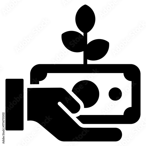 Interest Glyph Black Icon