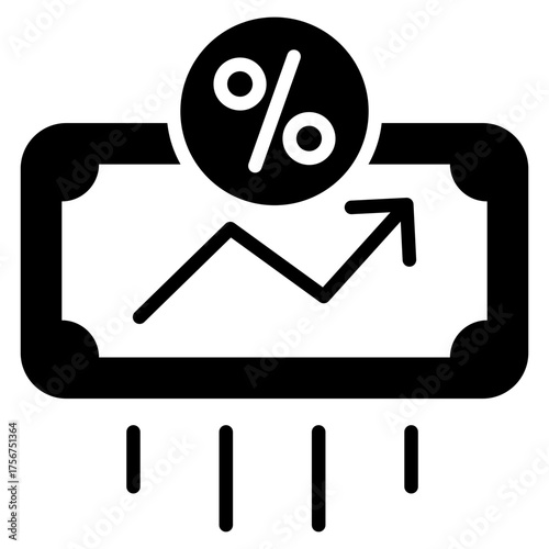 Inflation Glyph Black Icon