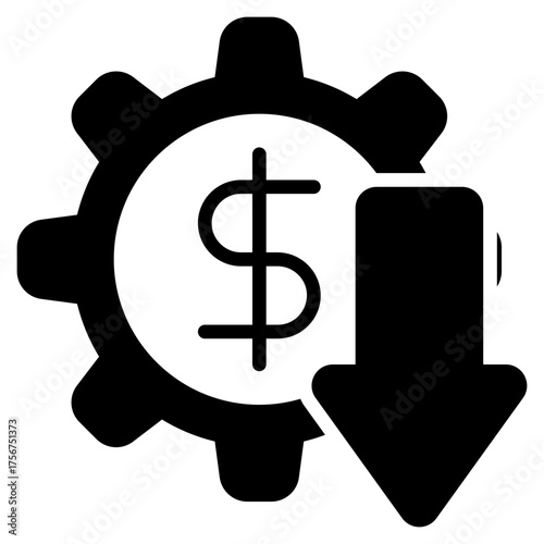 Recession Glyph Black Icon