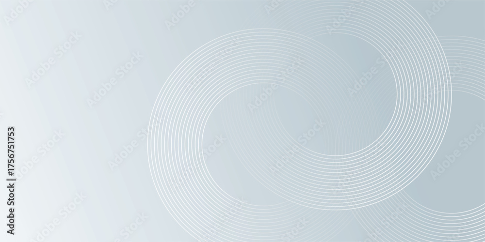Fototapeta premium White abstract glowing geometric background. White rounded lines pattern. Futuristic technology concept. Suit for poster, cover, banner, presentation, website, flyer