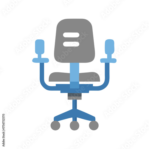 Modern Office Chair Icon: A minimalist illustration of a sleek and ergonomic office chair, designed for comfort and productivity. perfect for representing concepts like workspace, design.