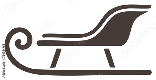 Elegant Winter Holiday Sleigh Icon: Symbol of Christmas Traditions and Festive Celebration